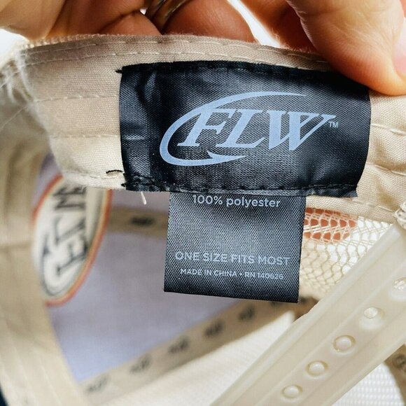 Flw Fishing Hat Cap Outdoor Baseball Adjustable Embroidery Logo Hook Mesh Black - Picture 8 of 10